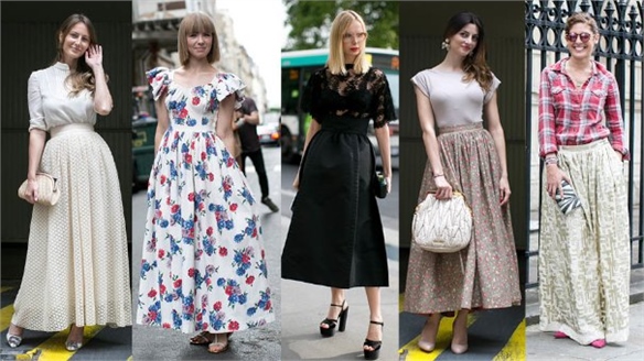 Couture A/W 14 Street Style: Longer-Length Dirndl 