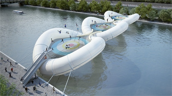 The Inflatable Trampoline Bridge, Paris