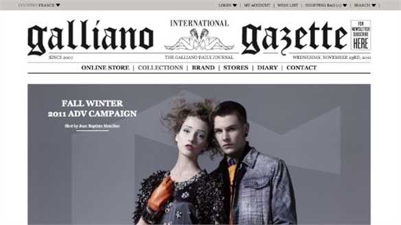 Galliano Gazette: E-commerce Launch